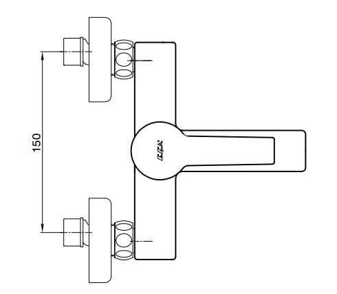 ECA Delta Banyo Bataryası 346+TEMA Rain Quadro Tepe Duş 53240     Seti 2'li Set