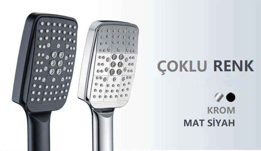 Eca Delta Banyo Bataryası + T-MAY Gürle Tepe Duş Takımı Seti Krom Paslanmaz