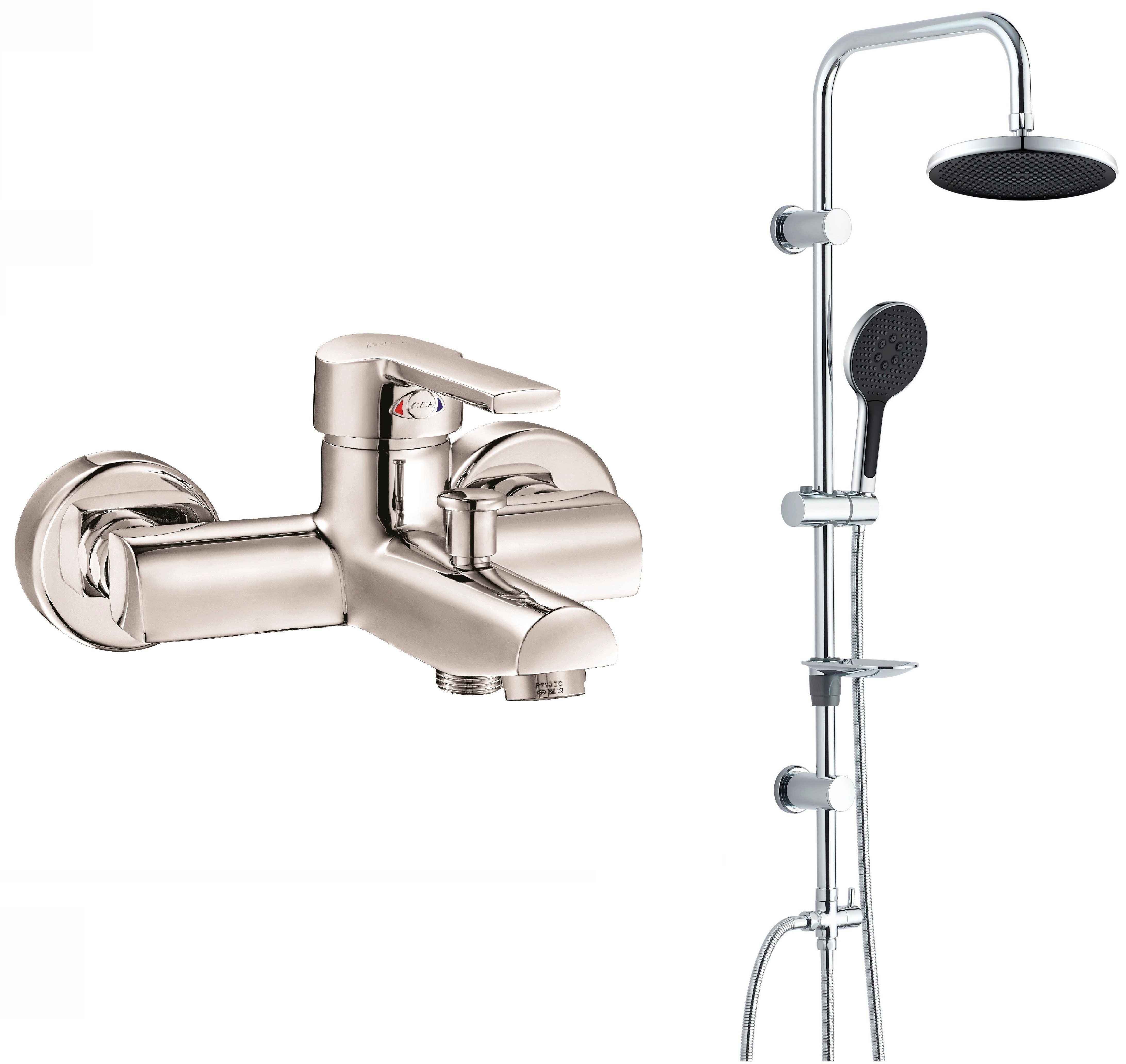 ECA Delta Banyo Bataryası + T-MAY Halıtlı Tepe Duş Takımı Seti Krom Paslanmaz