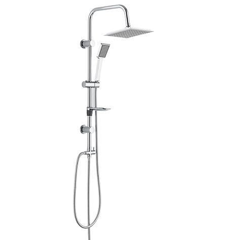 ECA Delta Banyo Bataryası+TEMA Rain Quadro Tepe Duş Set+3'lü Raf  (346+53240+Süngerlik) 3'lü Set