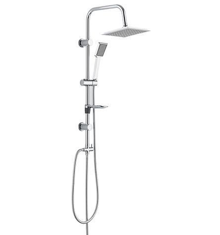ECA Delta Banyo Bataryası+TEMA Rain Quadro Tepe Duş Set+3'lü Raf  (346+53240+Süngerlik) 3'lü Set