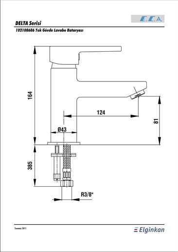 ECA Delta Lavabo Bataryası Tek Gövde 102108686