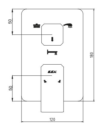 ECA Dream 2 Yollu Ankastre Gömme Banyo Bataryası Duş Seti Tüm Parçalar Dahil 30X30