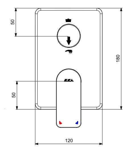 ECA Dream Ankastre Banyo Bataryası Sıva Üstü 2 Yollu Mat Siyah 102167223C1-KDE