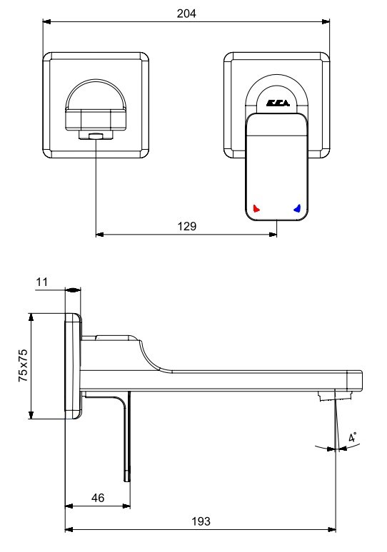 ECA Dream Ankastre Lavabo Bataryası Sıva Üstü Çift Rozet 102167624-KK