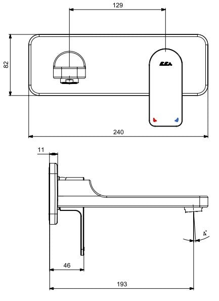 ECA Dream Ankastre Lavabo Bataryası Sıva Üstü Tek Rozet Mat Siyah 102167623C1-K