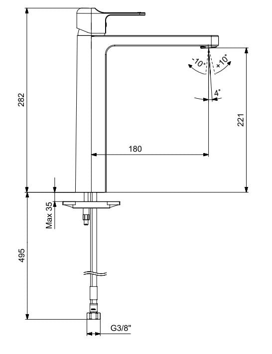 ECA Dream Ecotechnology Yüksek Tip Lavabo Bataryası 102188156