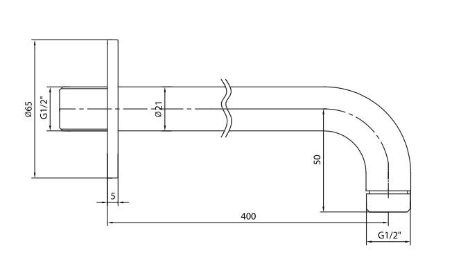 ECA Duvardan Duş Başlığı Borusu 102126247C1