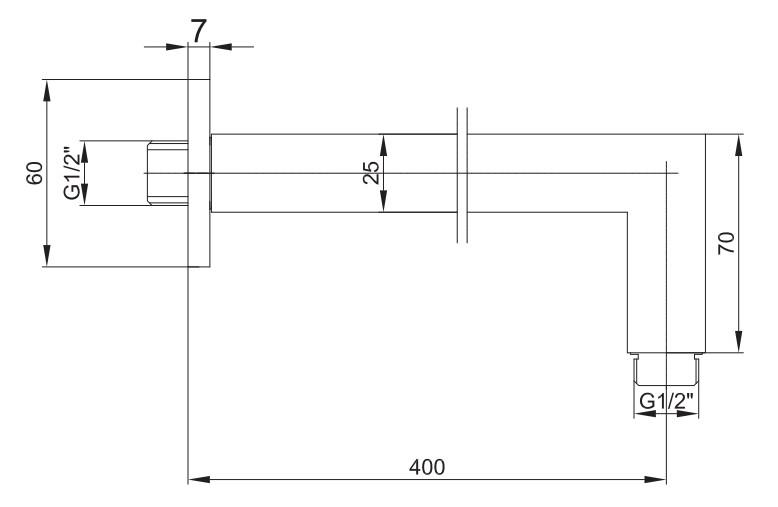 ECA Duvardan Duş Başlığı Borusu Mat Siyah Renkli 102126148C1