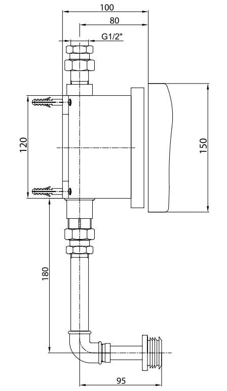 ECA Fotoselli Pisuvar Musluğu Pilli Sıva Altı 102111080