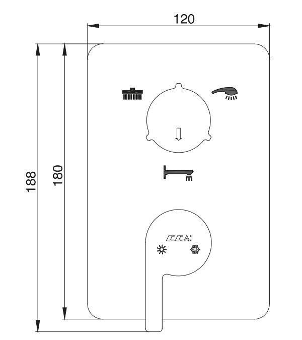 ECA İcon Ankastre Banyo Bataryası Sıva Üstü 3 Yollu 102167331-K