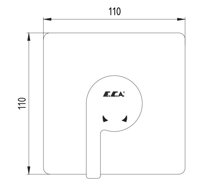 ECA İcon Ankastre Duş Bataryası Sıva Üstü 102167101H-K