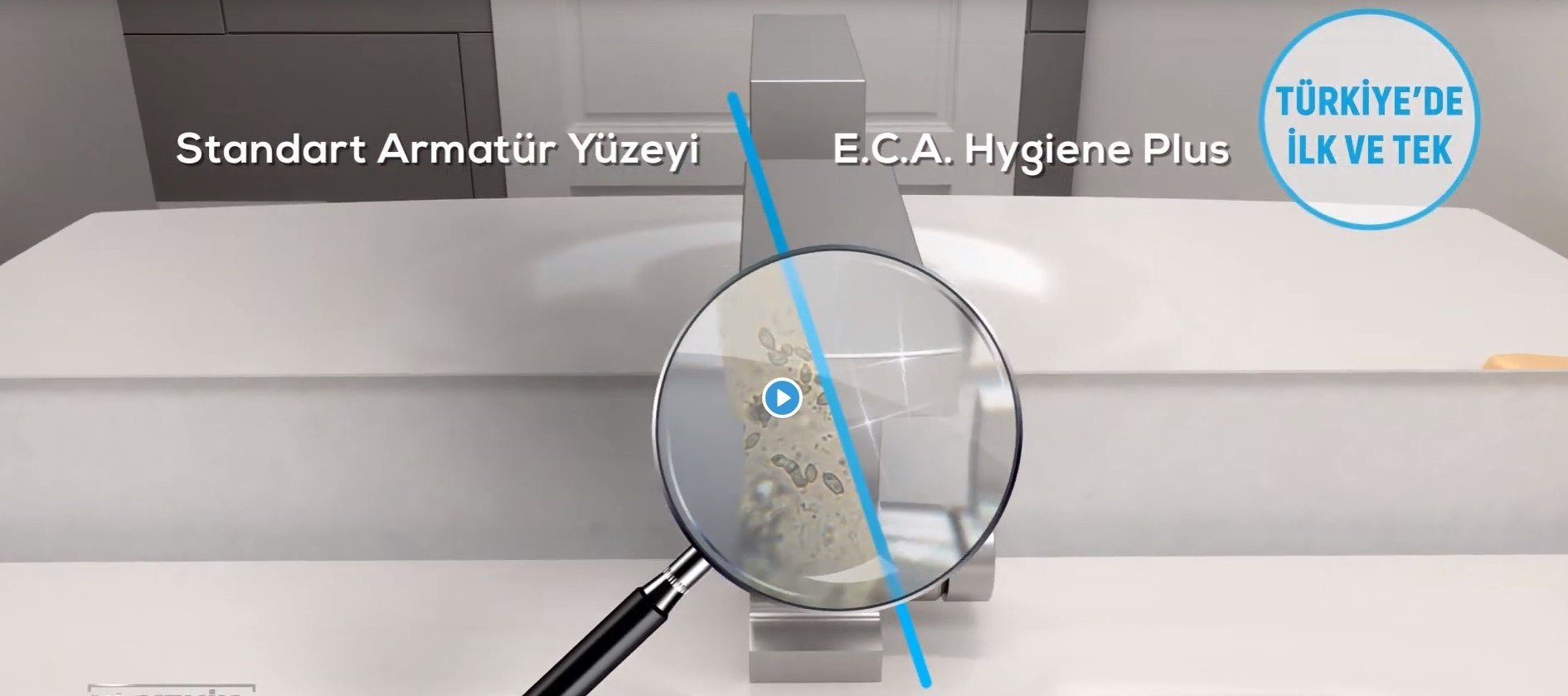ECA İcon Banyo Bataryası+T-MAY Banyo Bostan Oval Tepe Duş Takımı Seti Paslanmaz Krom