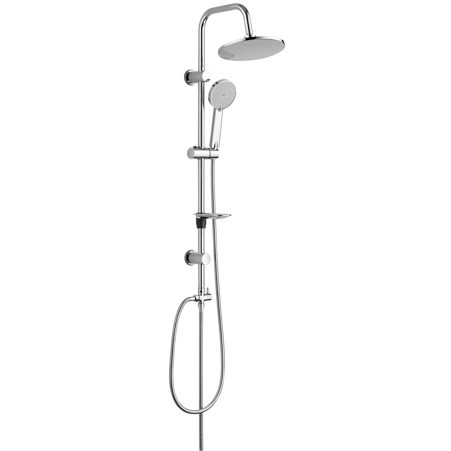 ECA İcon Banyo Bataryası+T-MAY Banyo Lidya Oval Tepe Duş Takımı Seti Paslanmaz Krom