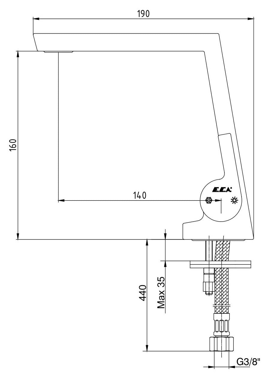 ECA İcon Lavabo Bataryası 102188037H