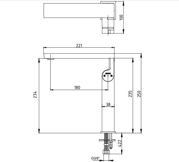 ECA İcon Yüksek Tip Lavabo Bataryası Krom 102188044H