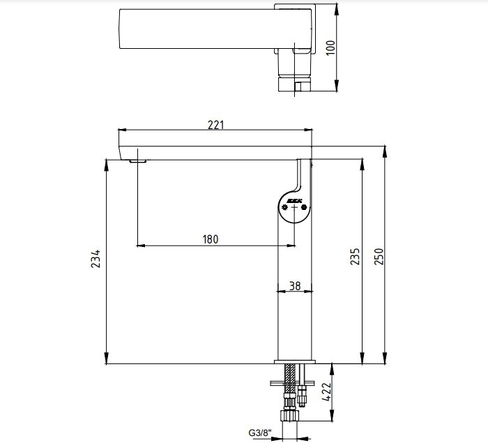 ECA İcon Yüksek Tip Lavabo Bataryası Krom 102188044H