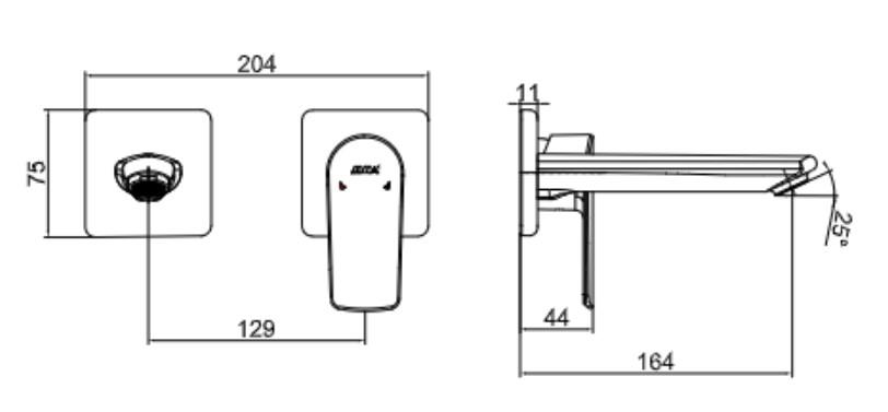 ECA Lia Ankastre Lavabo Bataryası Sıva Üstü Çift Rozet 102167620-KK