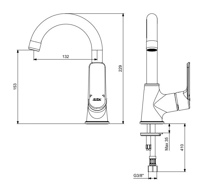 ECA Lia Döner Kuğu Borulu Lavabo Bataryası 102188887