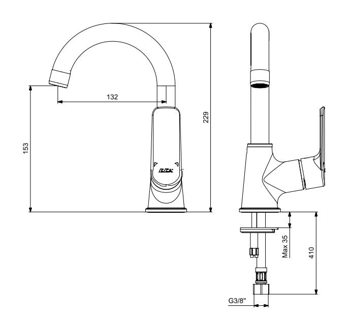 ECA Lia Döner Kuğu Borulu Lavabo Bataryası 102188887
