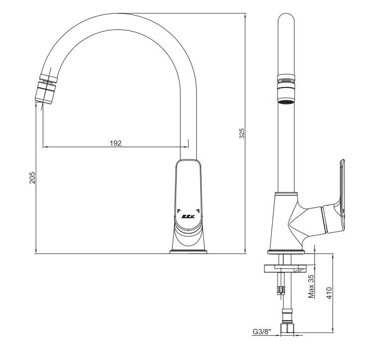 ECA Lia Mafsallı Mutfak Eviye Bataryası 102118887
