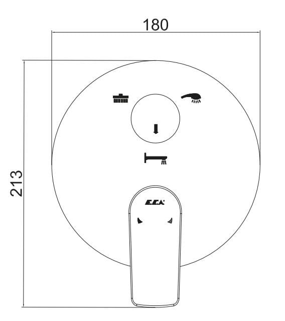 ECA Lia Yuvarlak Ankastre Gömme Banyo Bataryası Duş Seti Tüm Parçalar Dahil