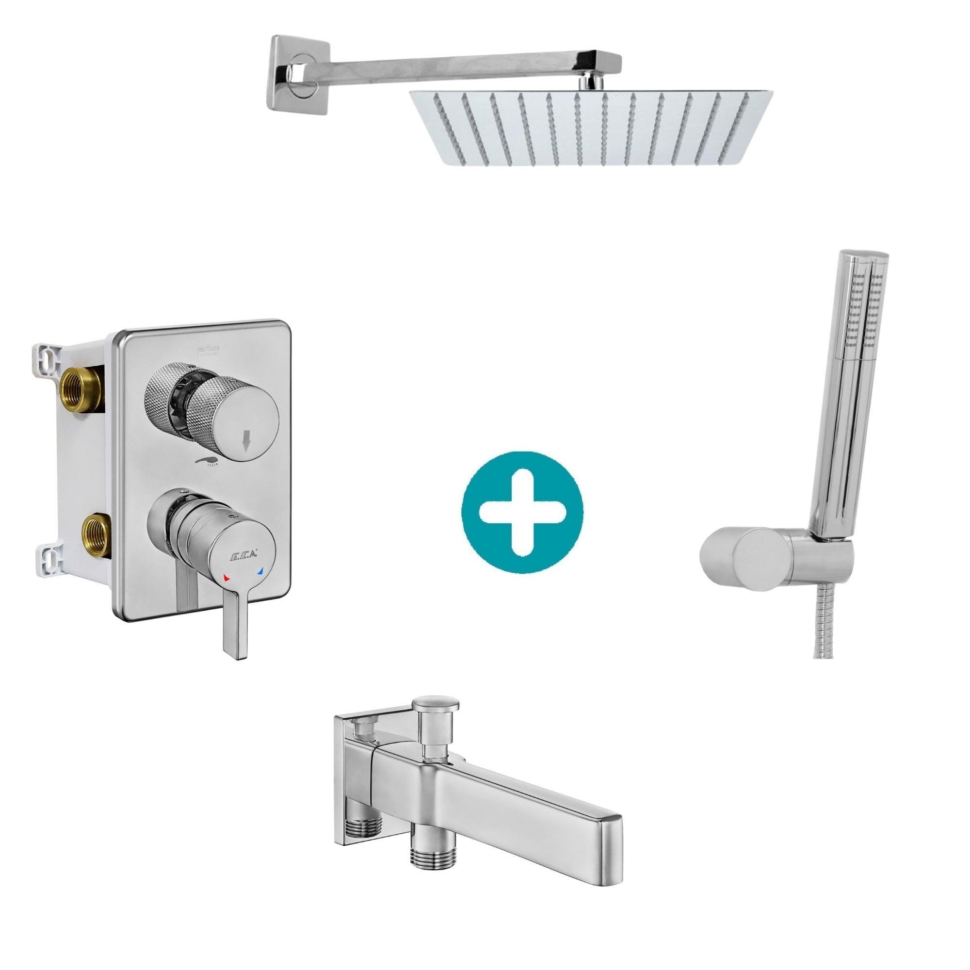 ECA Life Ankastre Gömme Banyo Bataryası Duş Seti Tüm Parçalar Dahil 40x40 