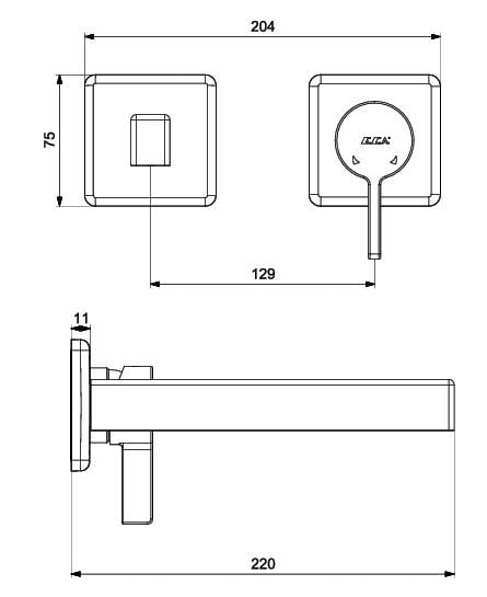 ECA Life Ankastre Lavabo Bataryası Sıva Üstü Ve Sıva Altı Grubu Çift Rozet Mat Siyah