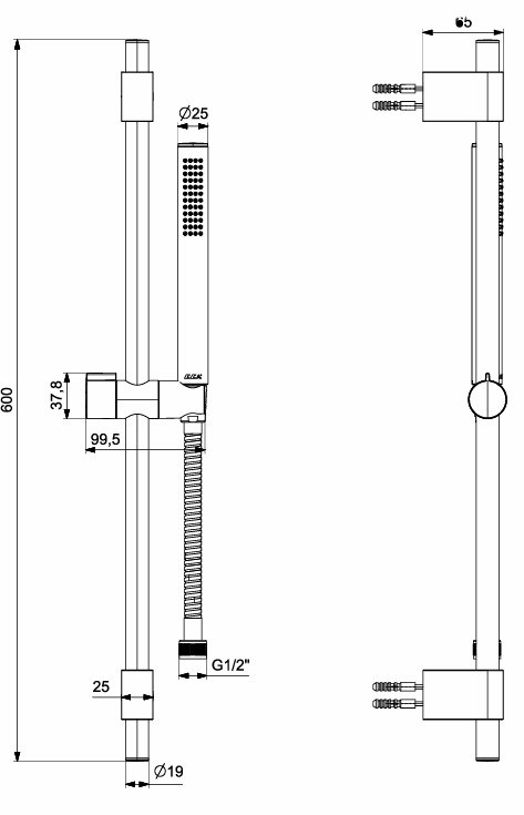 ECA Life Banyo Hareketli Sürgülü Duş Seti Üst Takımı 102146778