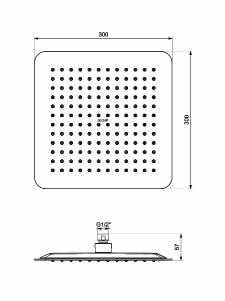 ECA Life Banyo Kare Duş Başlığı Mat Antrasit Renkli 30x30 102145777C5
