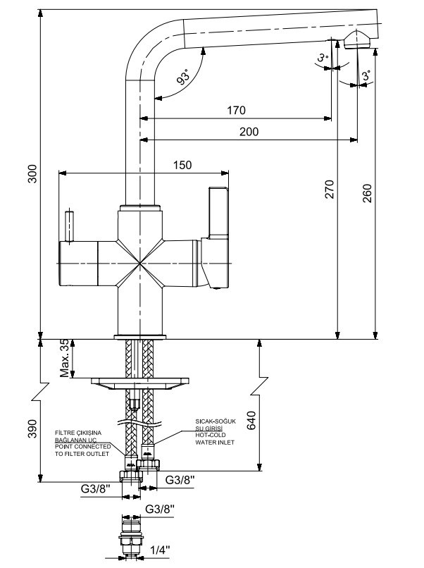 ECA Life Dual Flow Çift Akışlı Arıtıcı Eviye Bataryası Su Arıtma Bağlantılı 102118781