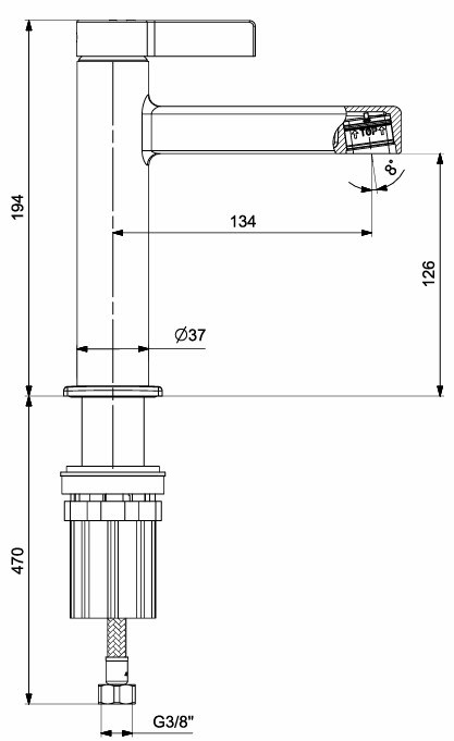 ECA Life Ecotechnology Lavabo Bataryası Altın Renkli 102188784A1