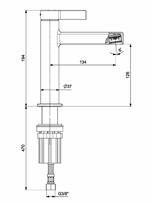 ECA Life Lavabo Bataryası Mat Antrasit Renkli 102188777C5