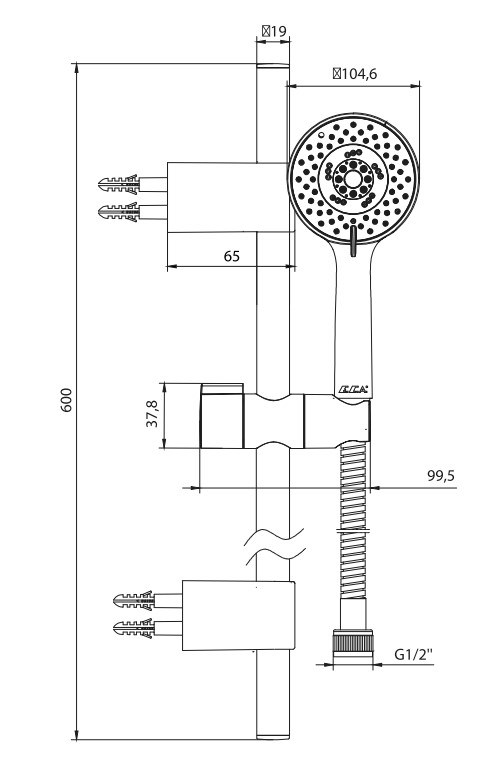 ECA Logica Plus Banyo Hareketli Sürgülü Duş Seti Üst Takımı 102146094