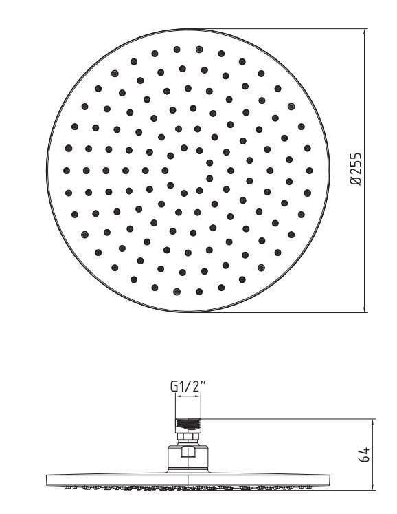 ECA Luna Ankastre 2 Yollu Gömme Banyo Bataryası Altın Renkli Duş Seti Tüm Parçalar Dahil Tavandan Yuvarlak Başlık