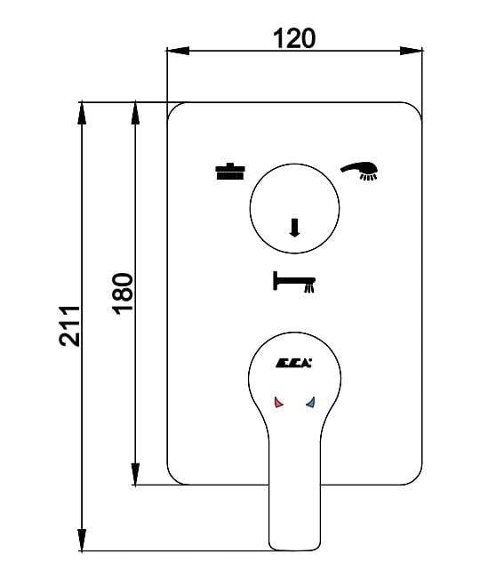ECA Luna Ankastre Gömme Banyo Bataryası Altın Renkli Duş Seti Tüm Parçalar Dahil