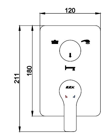 ECA Luna Ankastre Gömme Banyo Bataryası Duş Seti Tüm Parçalar Dahil 40x40