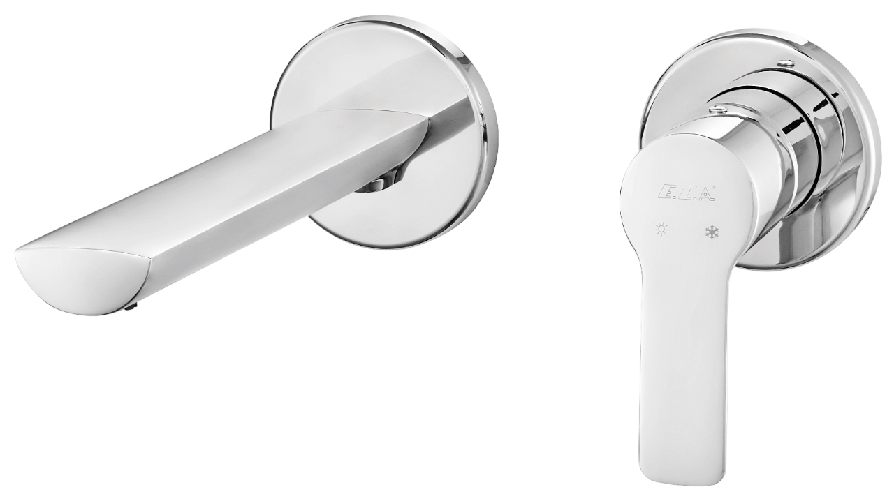 ECA Luna Ankastre Lavabo Bataryası Sıva Üstü Çift Rozet 102167606-YY