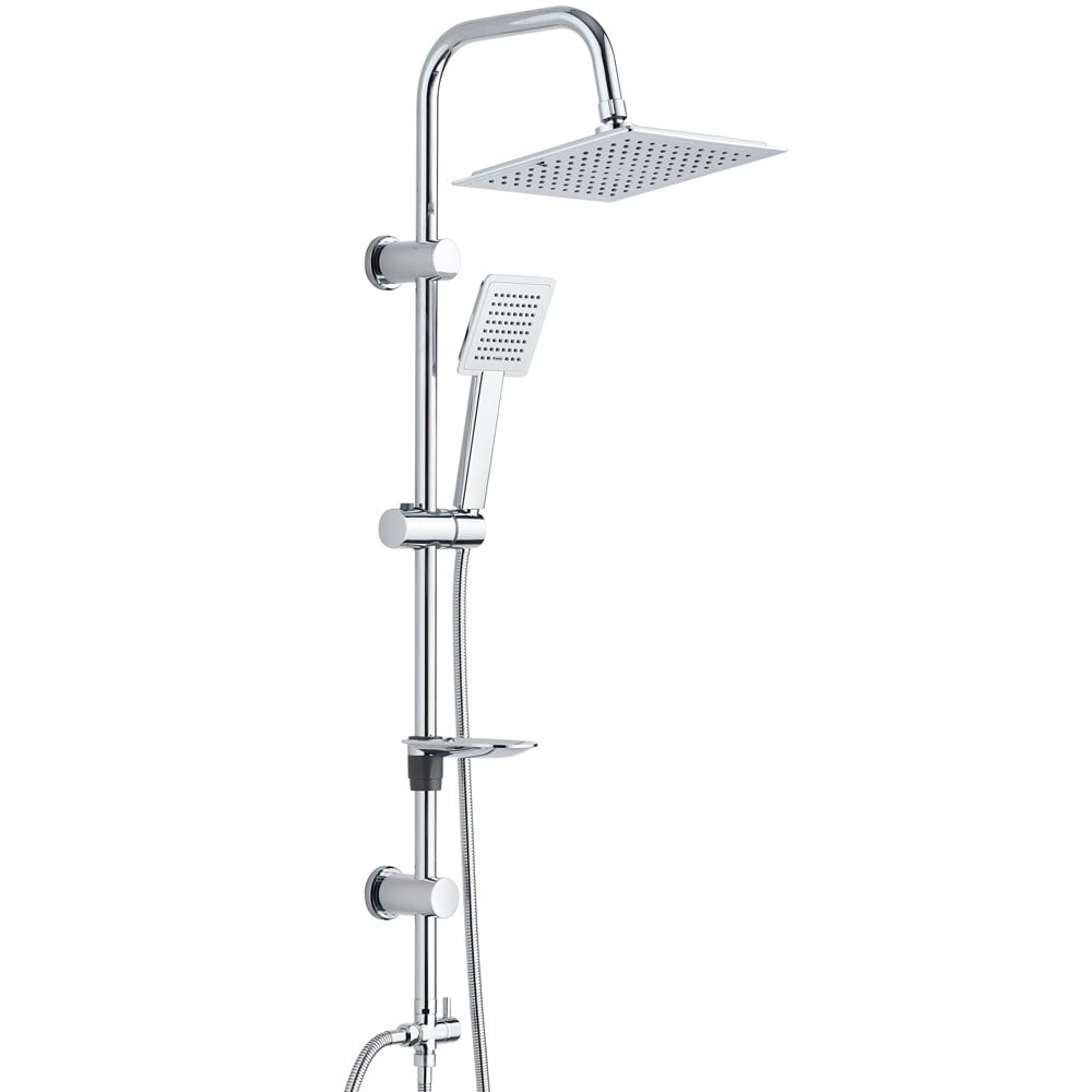 ECA Luna Banyo Bataryası + T-MAY Banyo Çam Kare Tepe Duş Takımı Seti Paslanmaz Krom