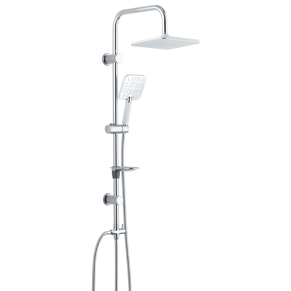 ECA Luna Banyo Bataryası + T-MAY Banyo Çamlıca Kare Tepe Duş Takımı Seti Paslanmaz Krom