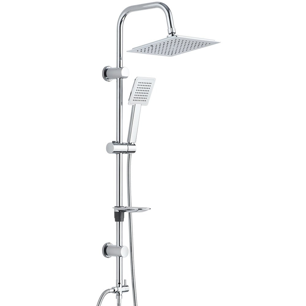 ECA Luna Banyo Bataryası + T-MAY Banyo Çam Kare Tepe Duş Takımı Seti Paslanmaz Krom