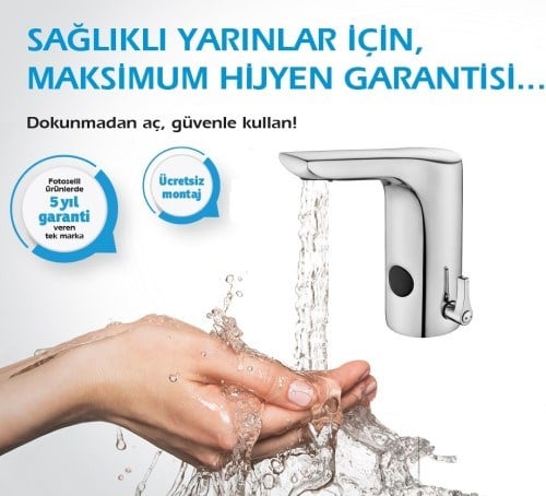 ECA Luna Fotoselli Lavabo Bataryası Elektrikli 108108052 Çift Su Girişli