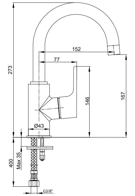 ECA Luna Kuğu Borulu Lavabo Bataryası Altın Renkli 102808953