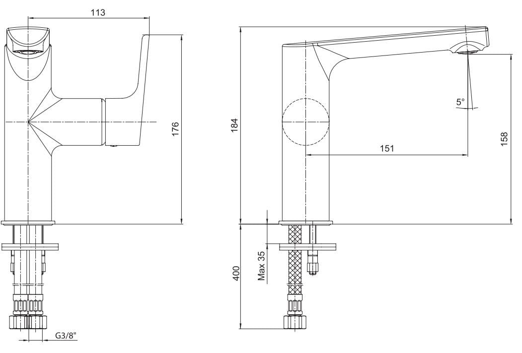 ECA Luna Lavabo Bataryası Altın 102808955