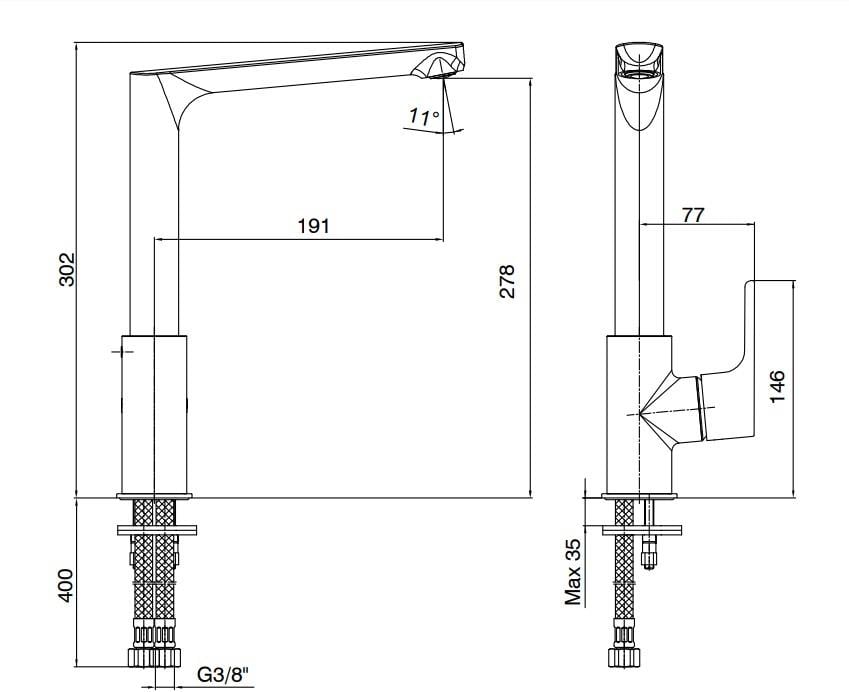 ECA Luna Mutfak Eviye Bataryası Paslanmaz Çelik Görünüm 102518043