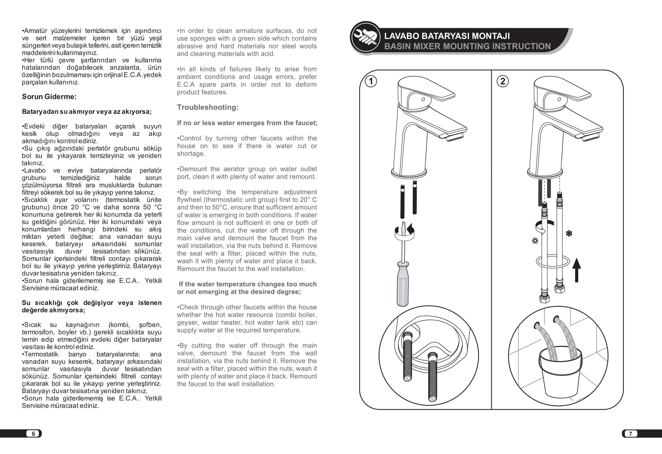 ECA Luna Yüksek Tip Lavabo Bataryası 102108949