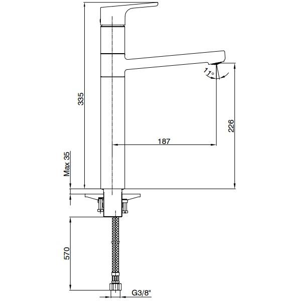 ECA Luna Yüksek Tip Lavabo Bataryası 102108949