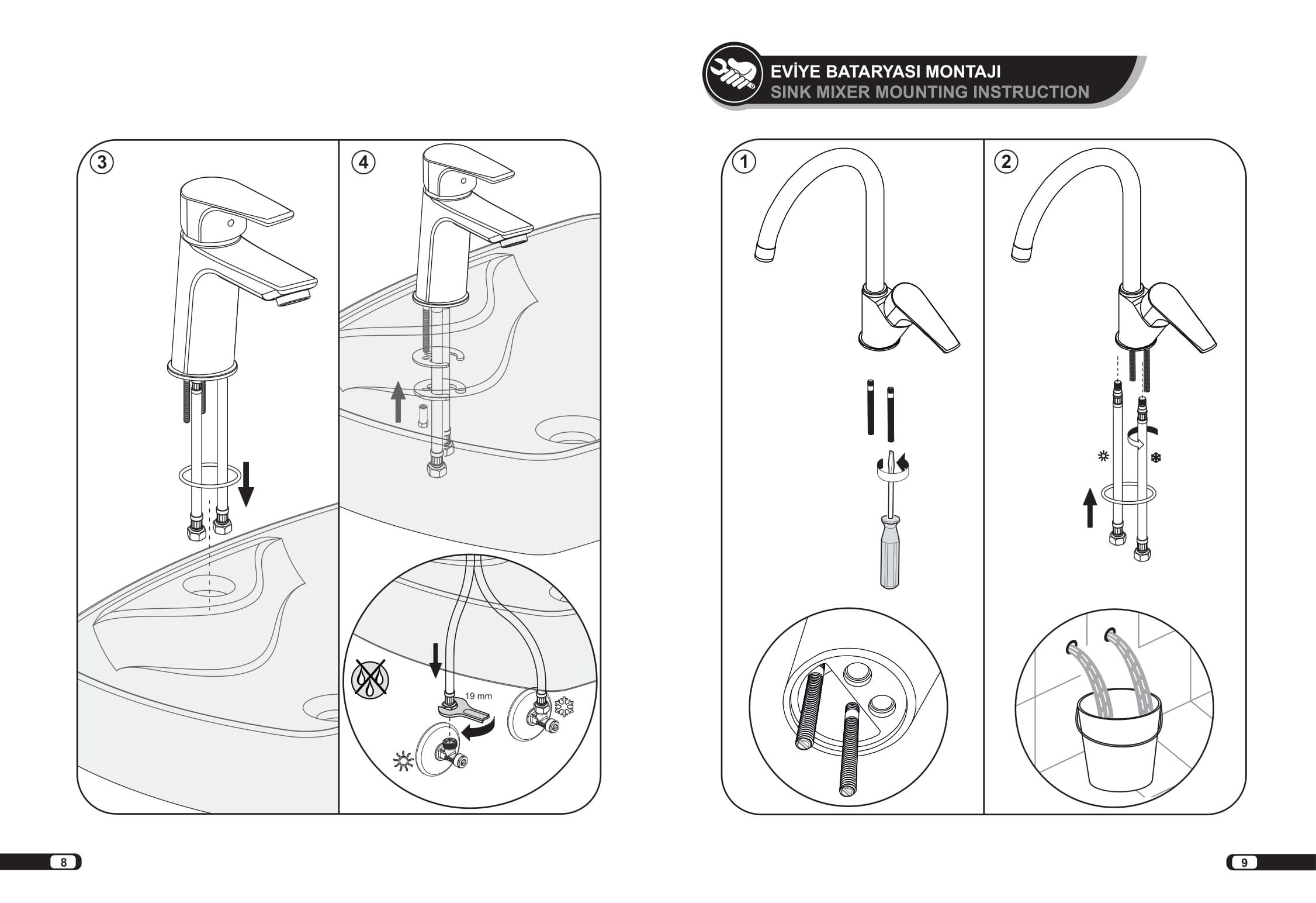 ECA Luna Yüksek Tip Lavabo Bataryası 102108949