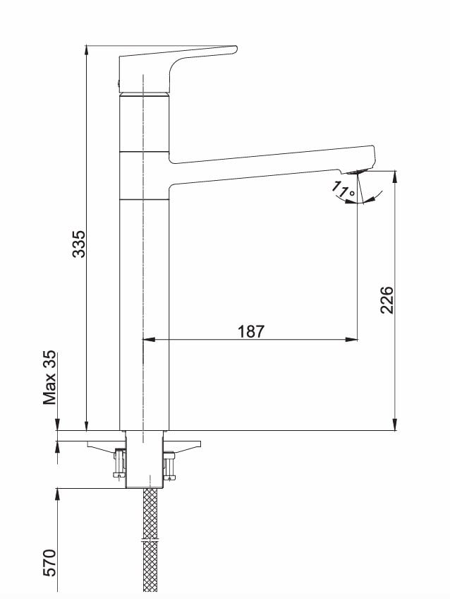 ECA Luna Yüksek Tip Lavabo Bataryası Altın Renkli 102108949A1