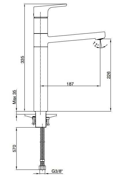 ECA Luna Yüksek Tip Lavabo Bataryası Altın Renkli  102808949